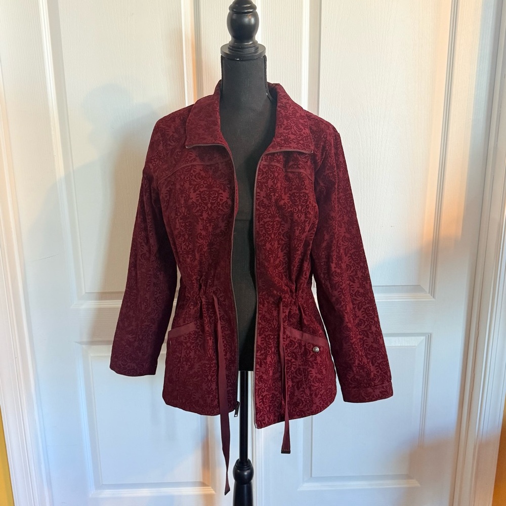 Christopher & Banks Maroon Utility Jacket